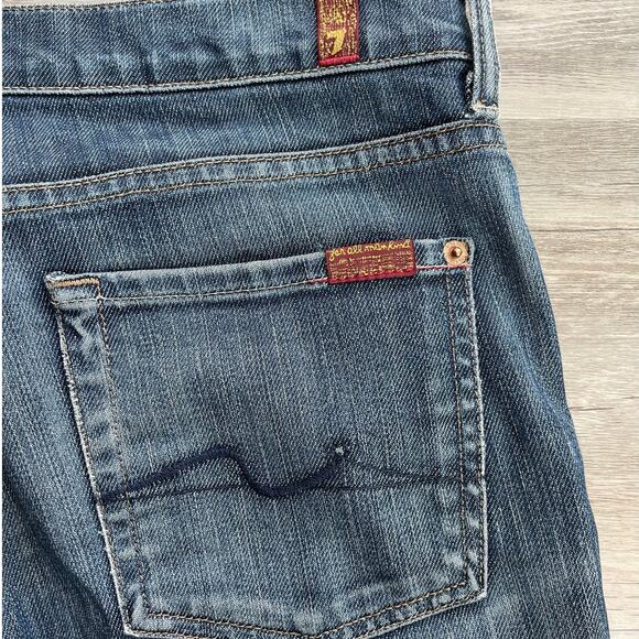 7 For All Mankind Women’s Roxy Straight Leg Jeans Size 29 Medium Wash Blue - Picture 3 of 9
